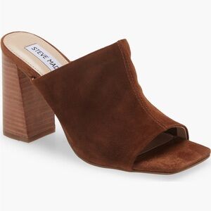 Steve Madden Brown Suede Teles Slide Sandal